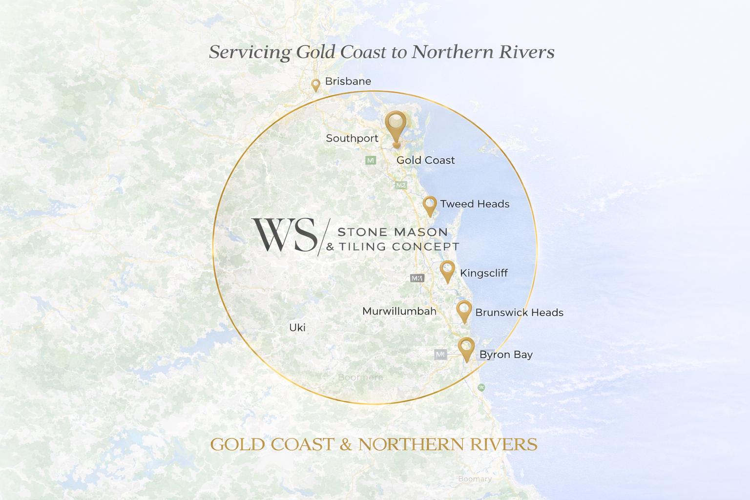 Service area map Gold Coast to Northern Rivers