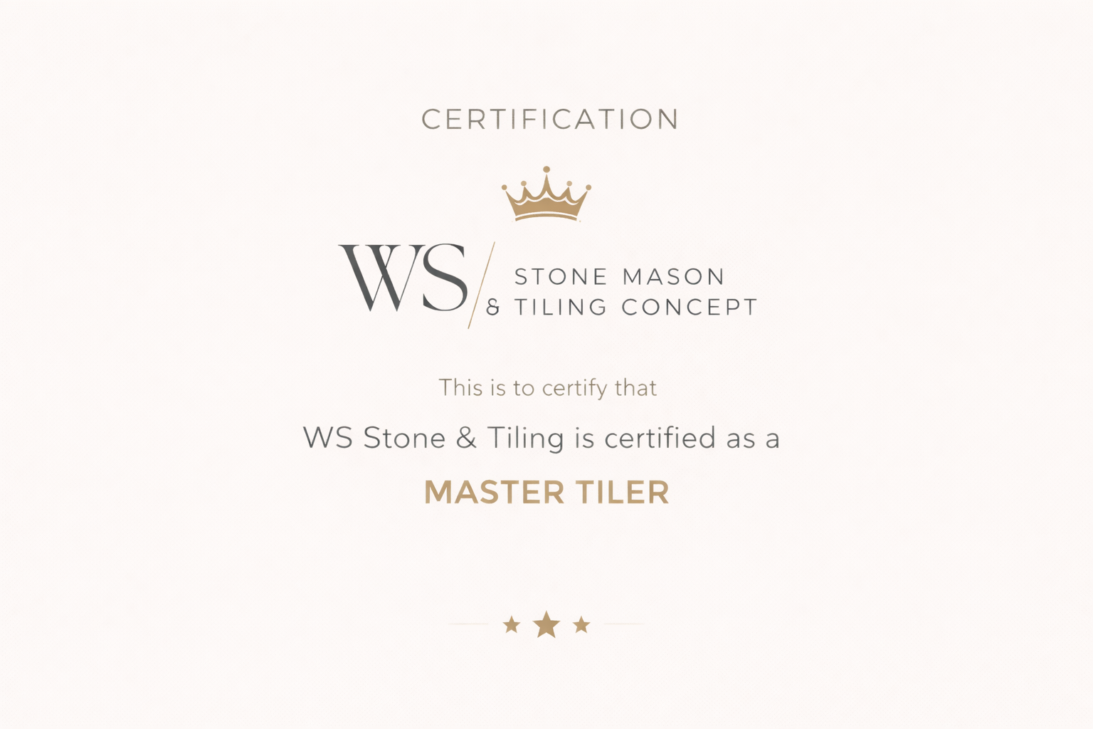 Master Tiler Certification